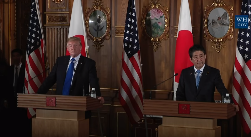 President Donald Trump and Prime Minister Shinzo Abe Hold Joint Press Conference