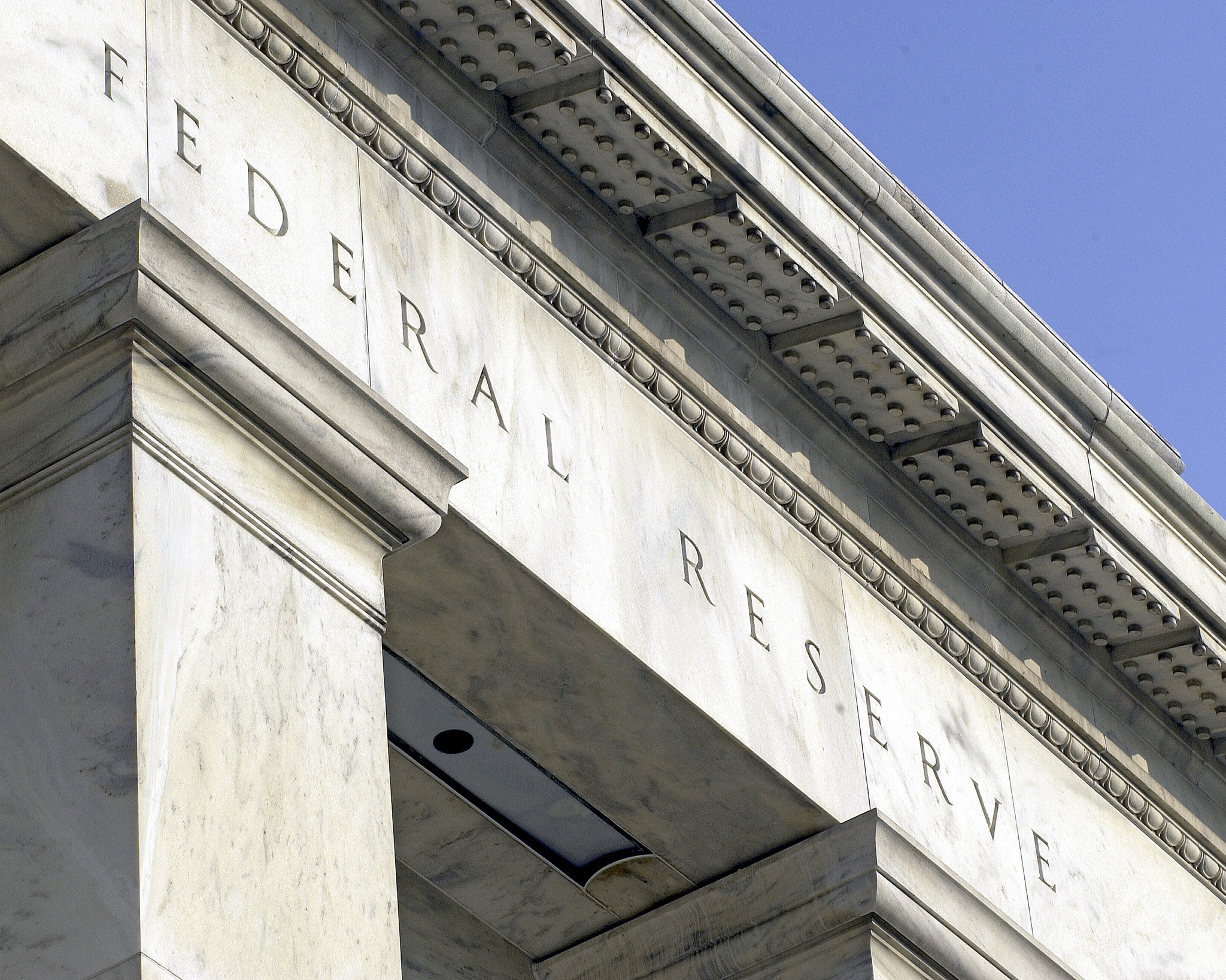 Close up of the Marriner S. Eccles building