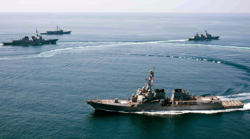 USS Lassen conducts exercises with Korean and Turkish navy ships.