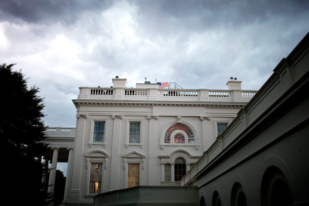 Storm clouds hang over the White House in Washington, DC, June 9, 2009. (Official White House Photo by Chuck Kennedy)