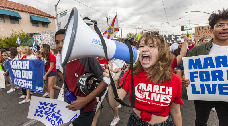 Tucson, Az - March: Unidentified Young Woman At March For Our Lives