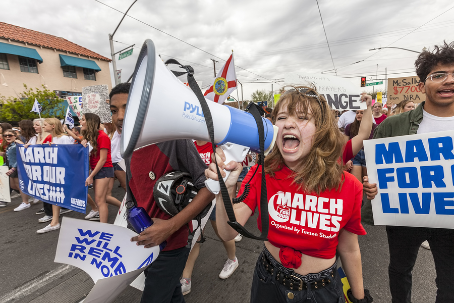 Tucson, Az - March: Unidentified Young Woman At March For Our Lives