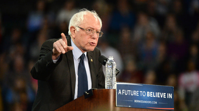 Saint Charles, MO, USA - March 14, 2016: US Senator and Democratic Presidential Candidate Bernie Sanders speaks during a campaign rally at the Family Arena in Saint Charles, Missouri.