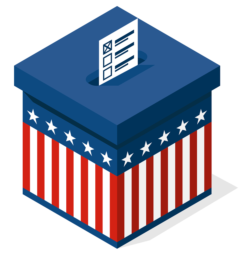 box for a vote. presidential elections in the United States. vector