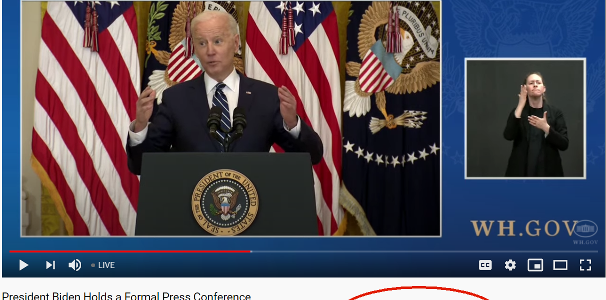 YouTube numbers from Biden's first press conference