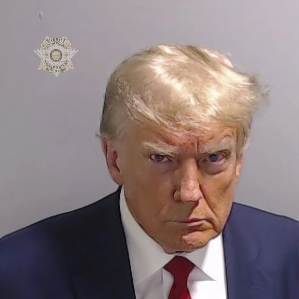 Fulton County Jail booking photo of President Donald Trump